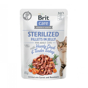 Brit Care Cat Sterilized Fillets in Jelly Hearty Duck & Tender Turkey