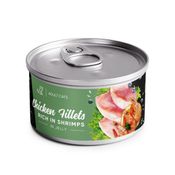 Savory Chicken Fillets rich in Shrimp in Jelly for Adult Cats