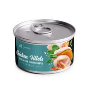 Savory Chicken Fillets rich in Shrimps in Jelly for Kittens